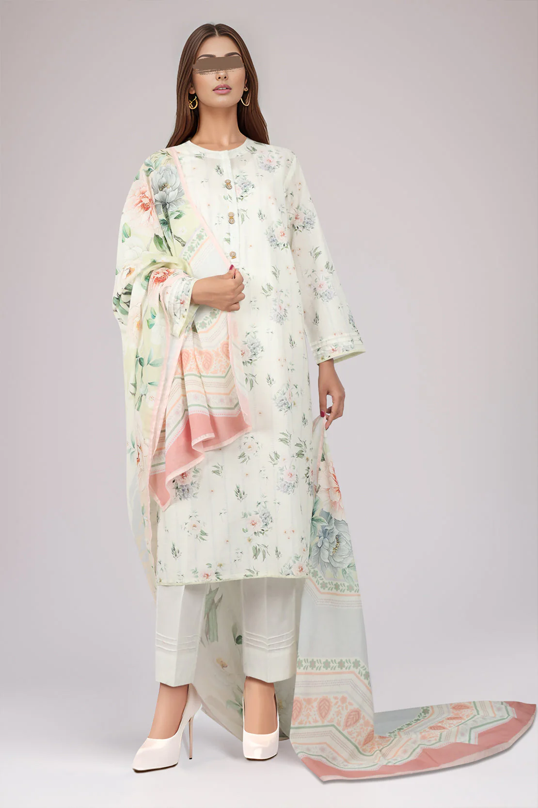 Printed Lawn Stitched 2 Piece (Shirt/Dupatta)