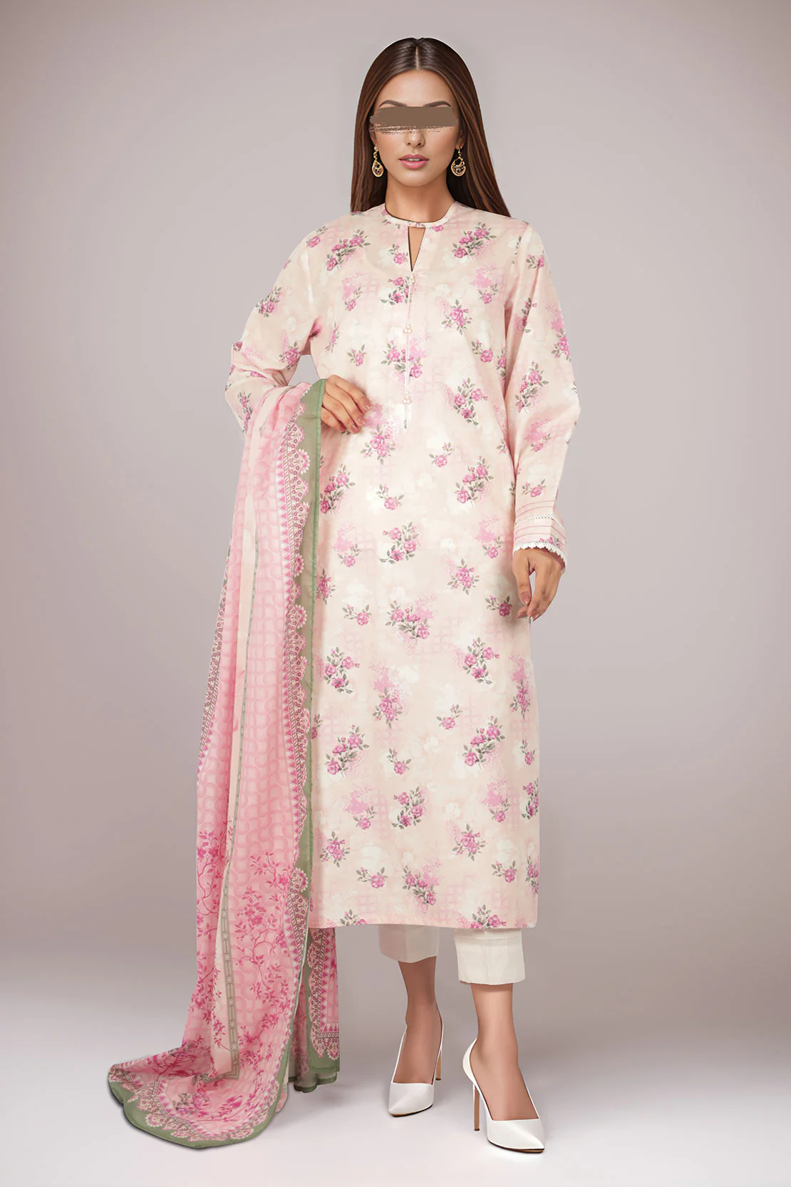 Printed Lawn Stitched 2 Piece (Shirt/Dupatta)