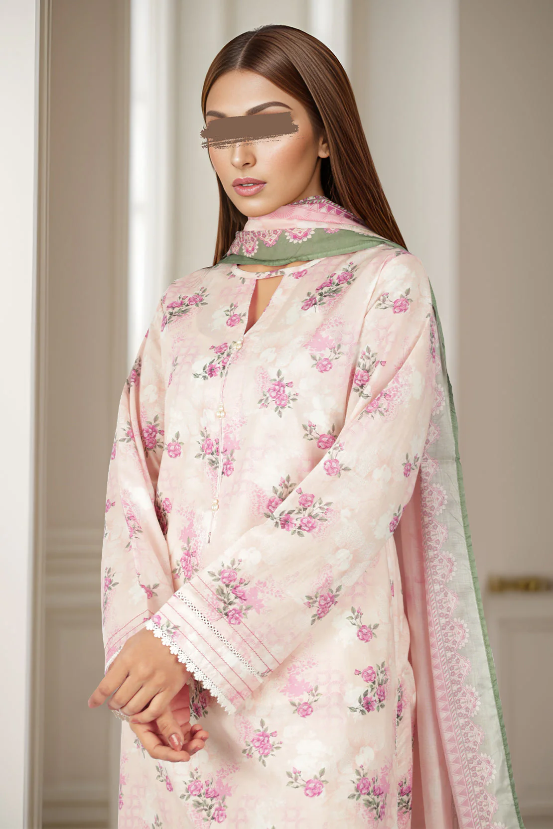 Printed Lawn Stitched 2 Piece (Shirt/Dupatta) - Image 3