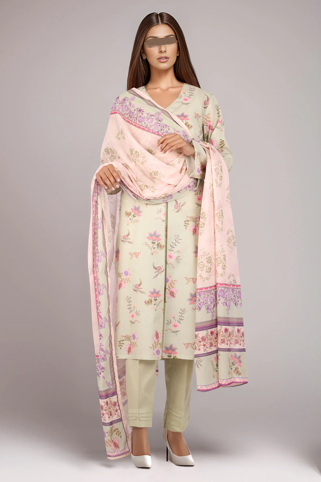 Printed Lawn Stitched 2 Piece (Shirt/Dupatta)