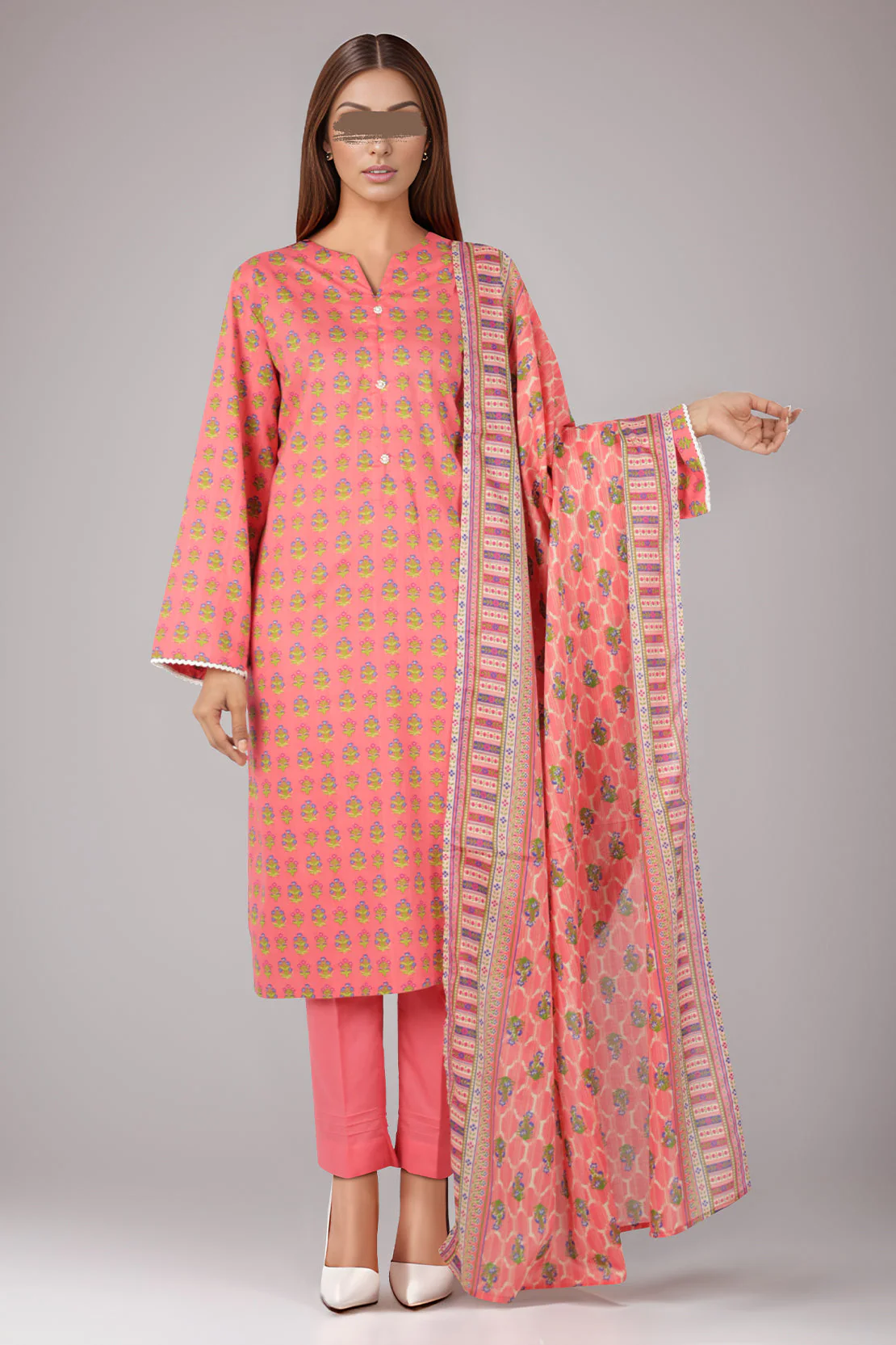 Printed Lawn Stitched 2 Piece (Shirt/Dupatta)