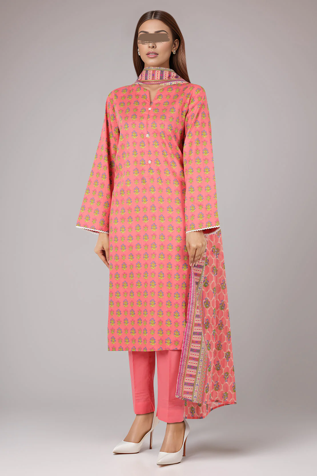 Printed Lawn Stitched 2 Piece (Shirt/Dupatta) - Image 2