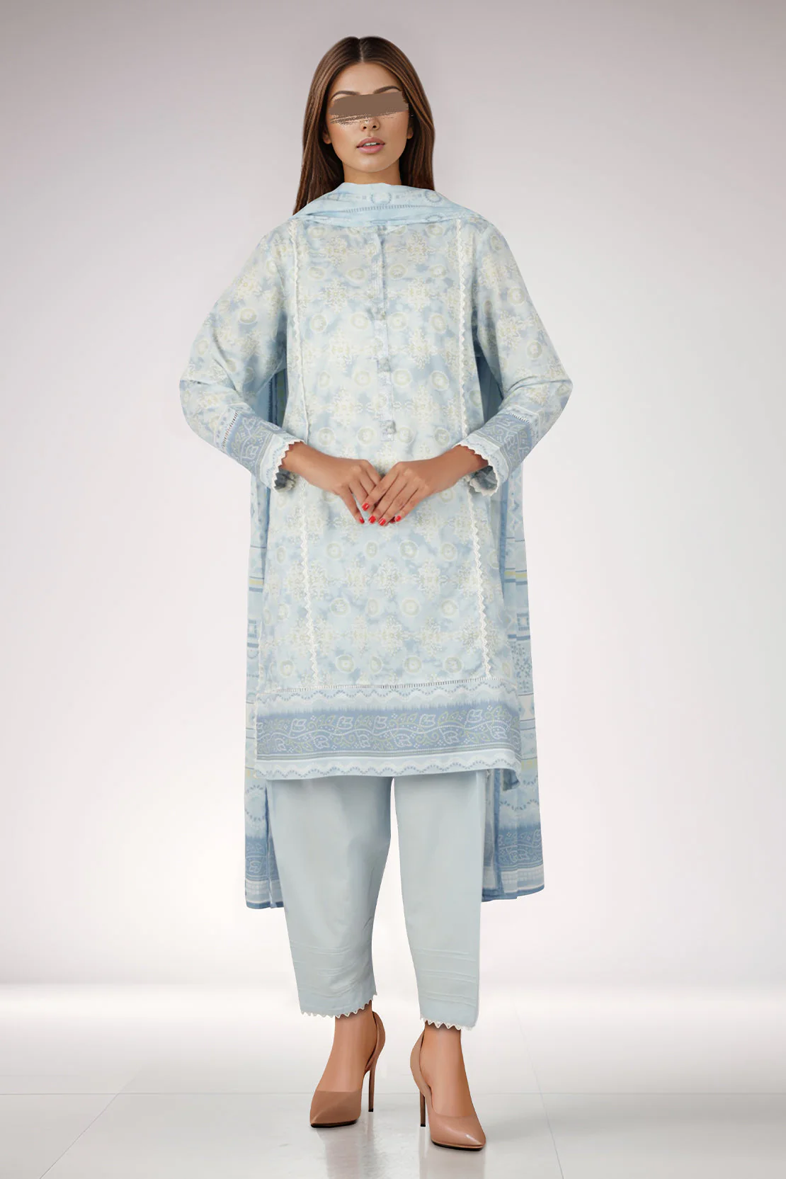 Printed Lawn Stitched 2 Piece (Shirt/Dupatta)
