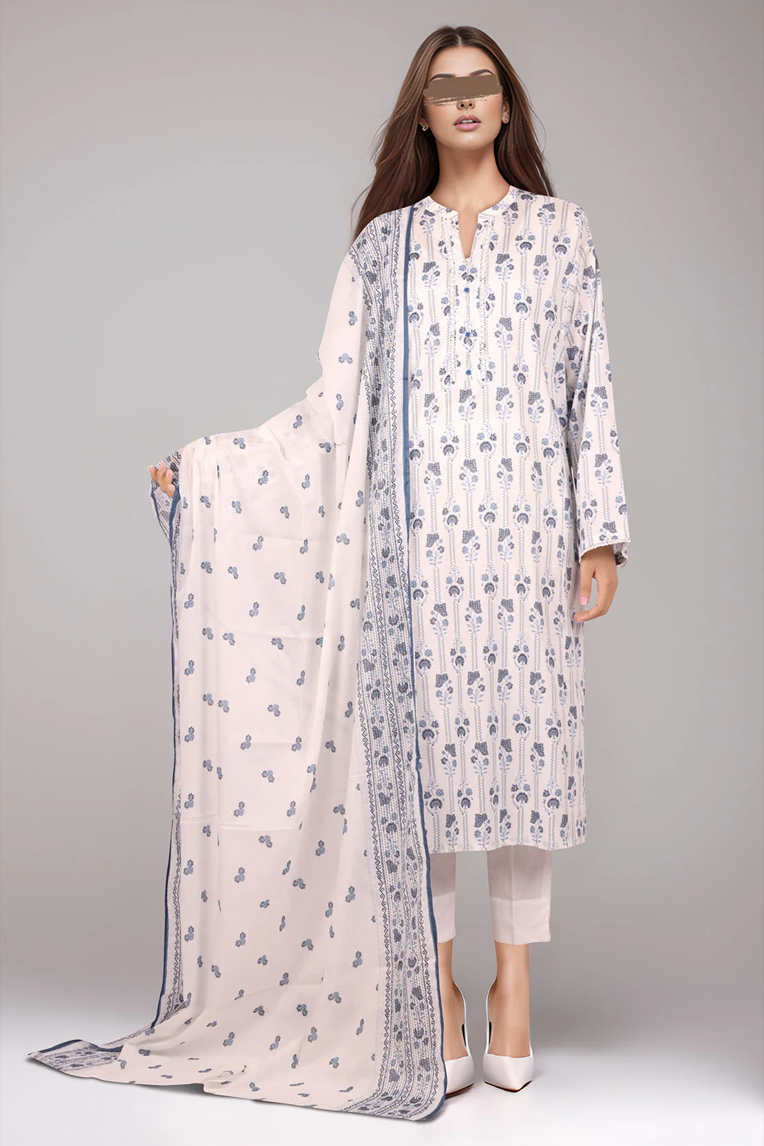 Printed Lawn Stitched 2 Piece (Shirt/Dupatta)