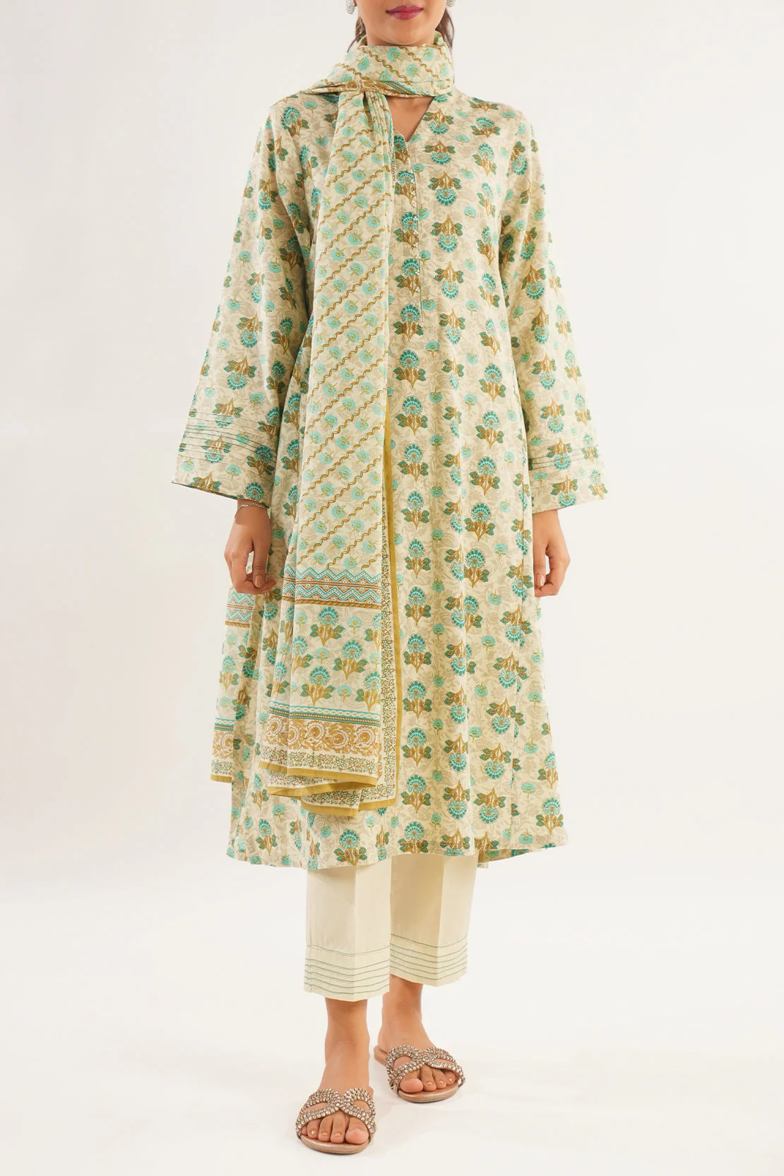 Printed Lawn Stitched 2 Piece (Shirt/Dupatta)