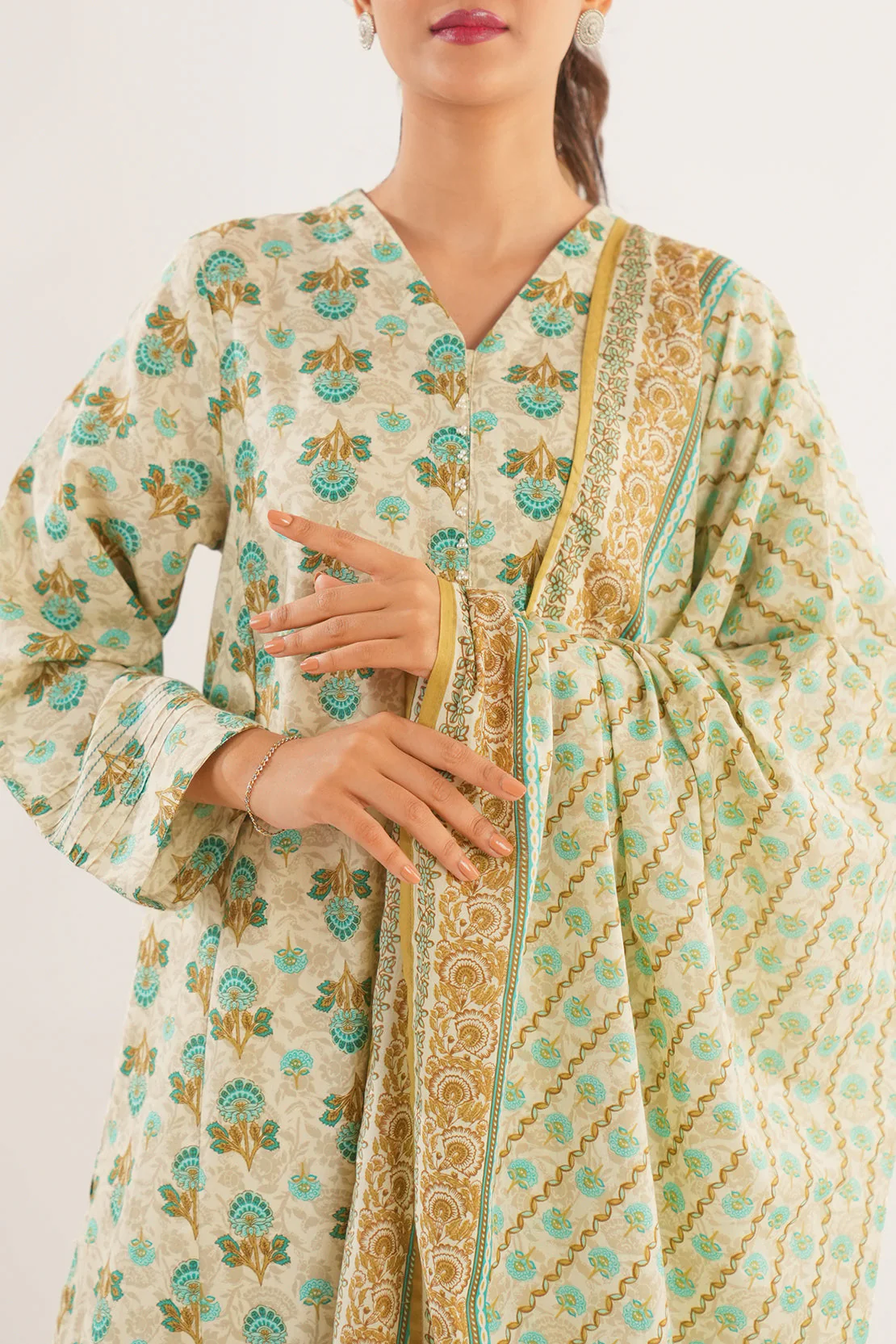 Printed Lawn Stitched 2 Piece (Shirt/Dupatta) - Image 6