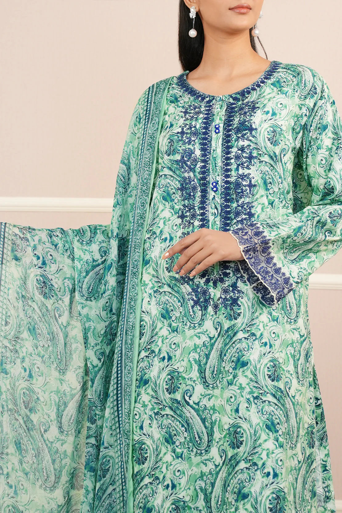 Printed Lawn Stitched 2 Piece (Shirt/Dupatta)
