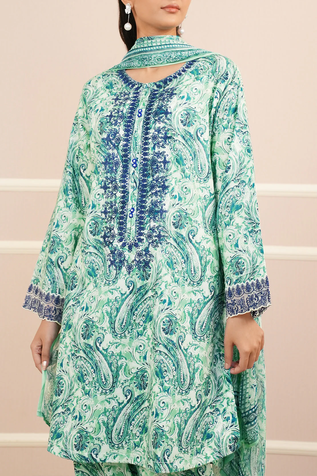Printed Lawn Stitched 2 Piece (Shirt/Dupatta) - Image 6