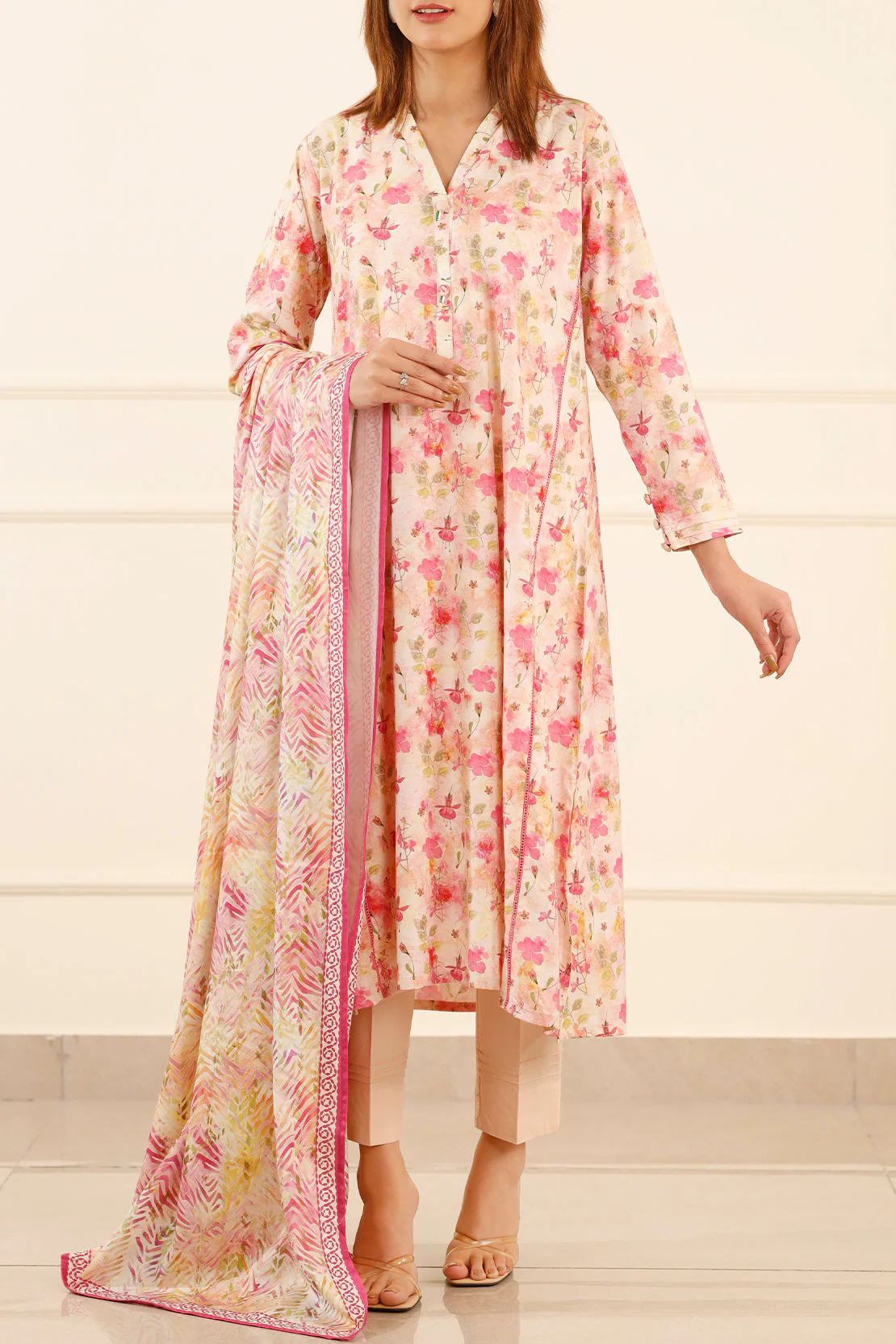 Printed Lawn Stitched 2 Piece (Shirt/Dupatta) - Image 2