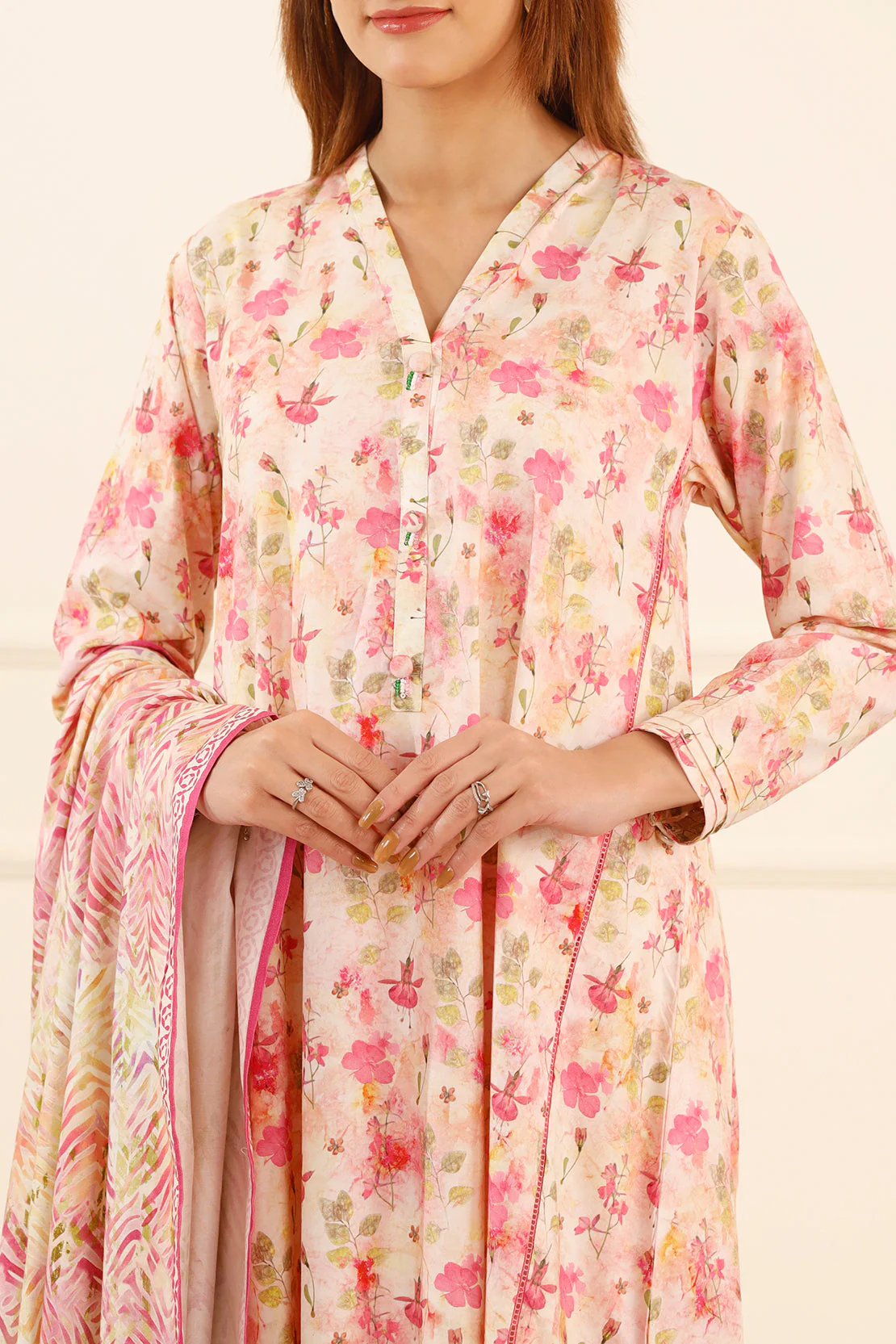 Printed Lawn Stitched 2 Piece (Shirt/Dupatta) - Image 3