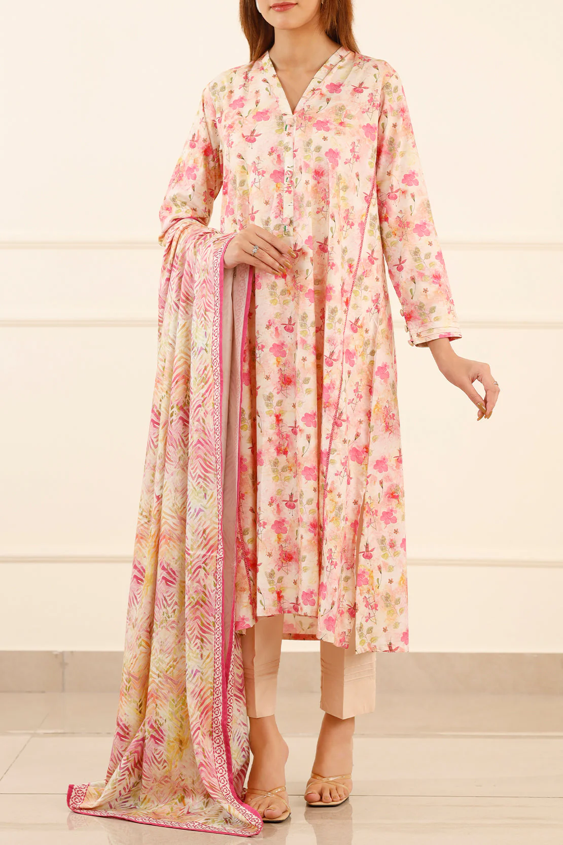 Printed Lawn Stitched 2 Piece (Shirt/Dupatta) - Image 5