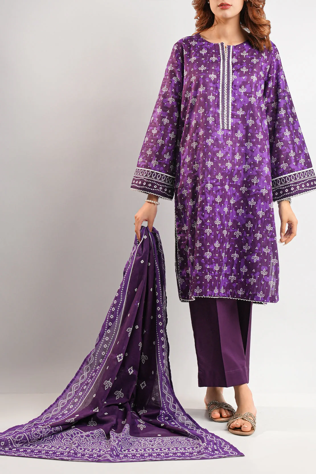 Printed Lawn Stitched 2 Piece (Shirt/Dupatta) - Image 3