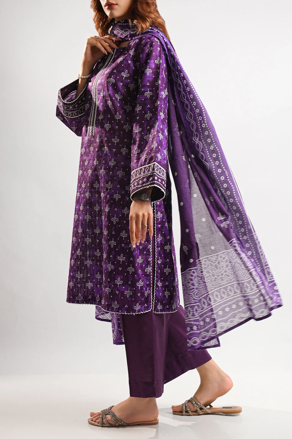 Printed Lawn Stitched 2 Piece (Shirt/Dupatta) - Image 5