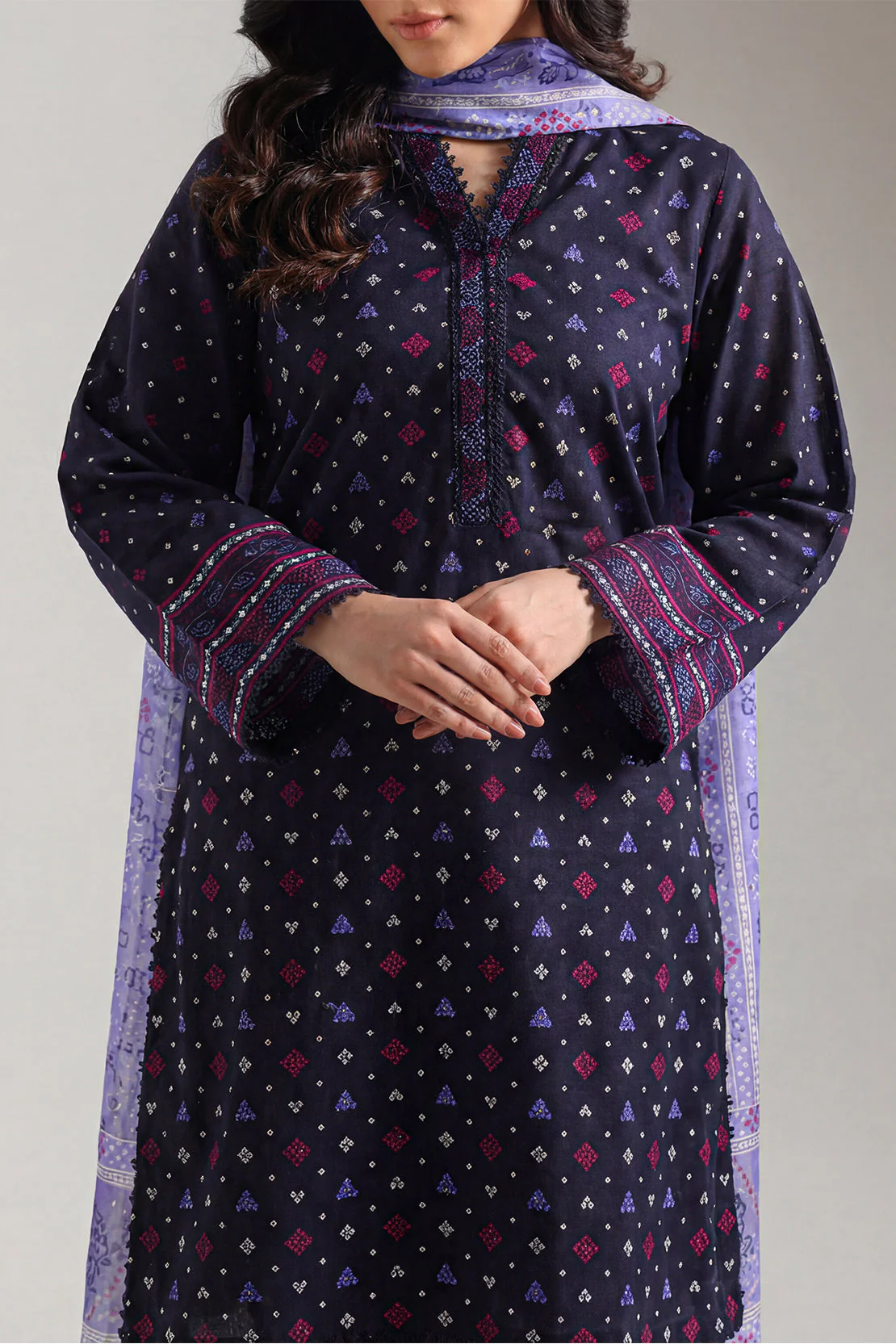 Printed Lawn Stitched 2 Piece (Shirt/Dupatta) - Image 3