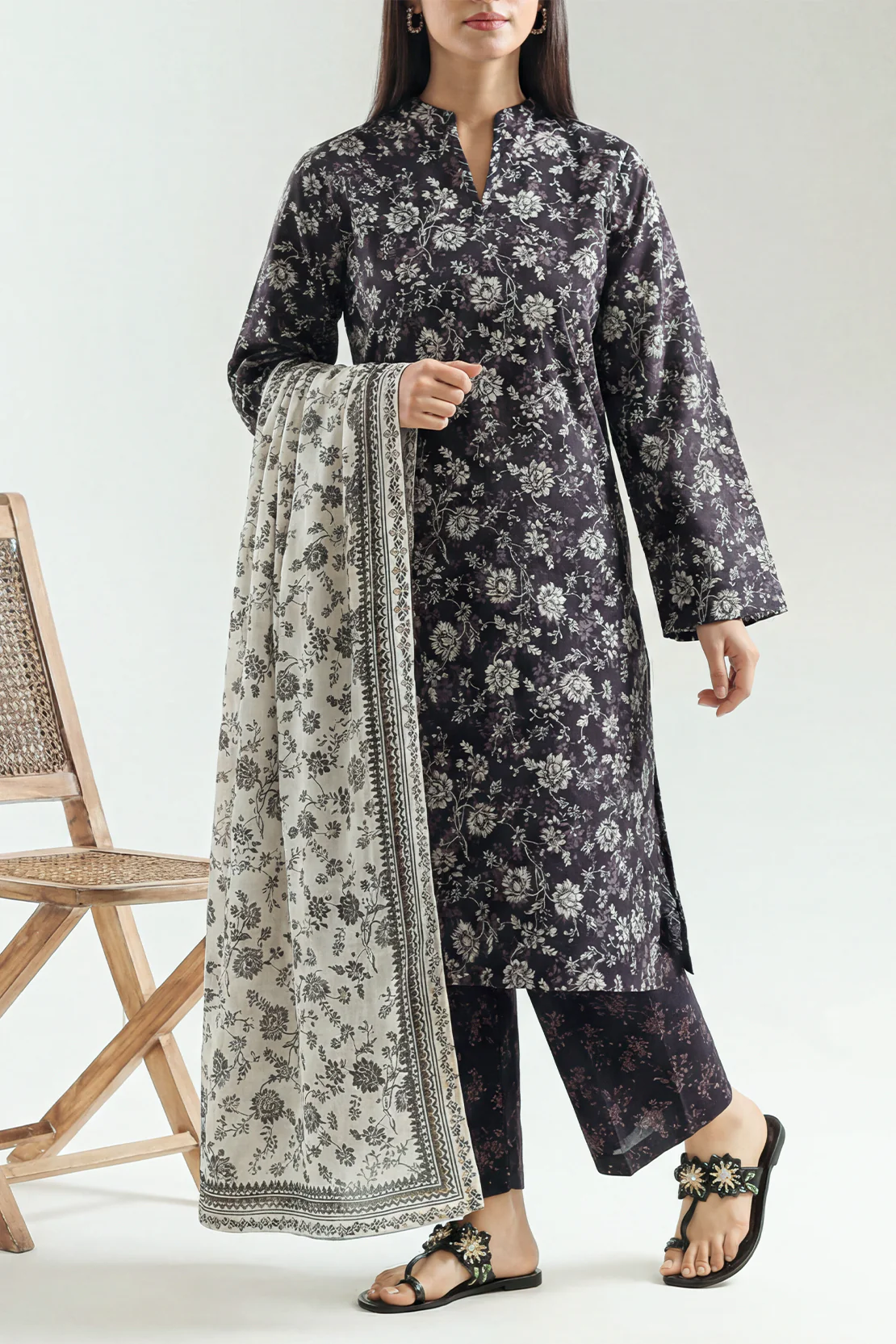 Printed Lawn Stitched 2 Piece (Shirt/Dupatta)
