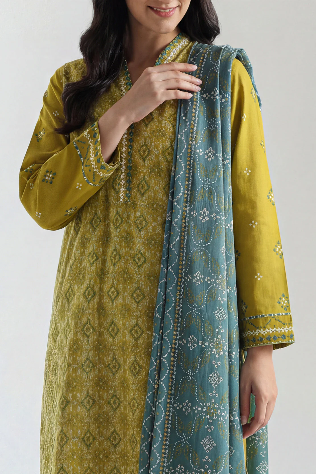 Printed Lawn Stitched 2 Piece (Shirt/Dupatta) - Image 2