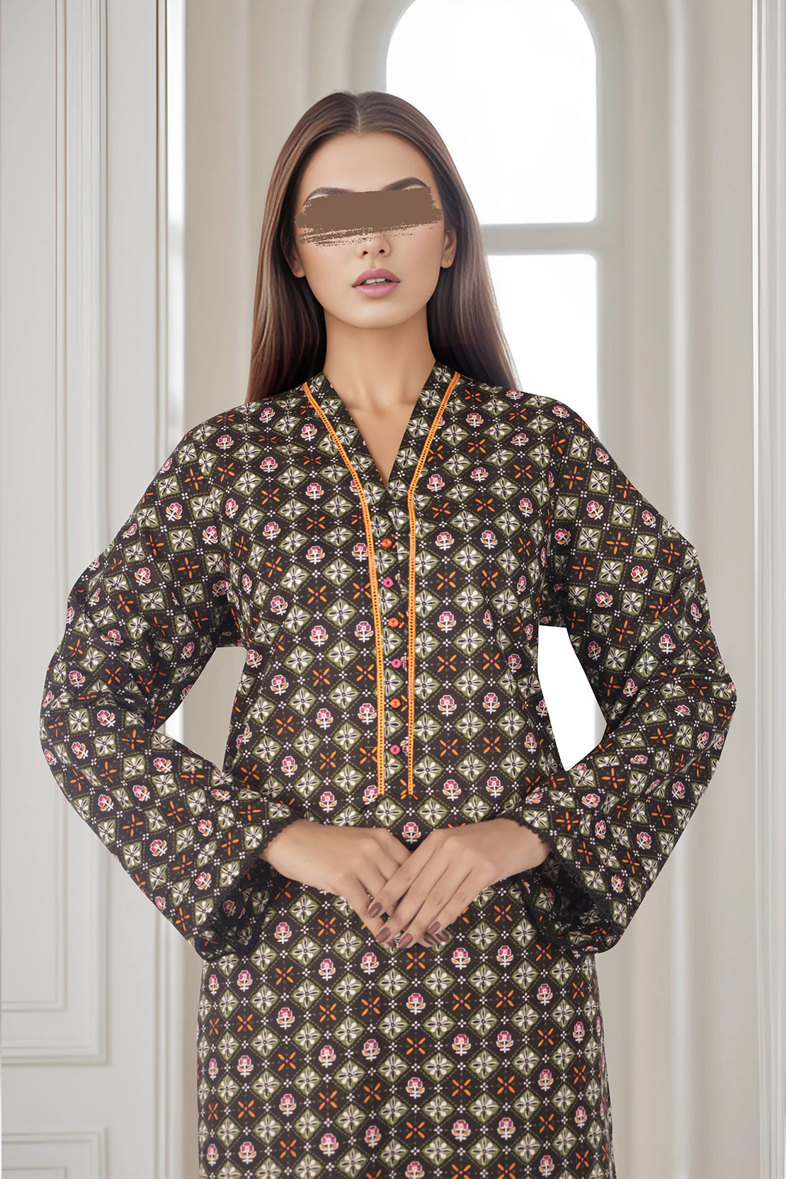 Printed Lawn Stitched 2 Piece (Shirt/Trouser) - Image 3