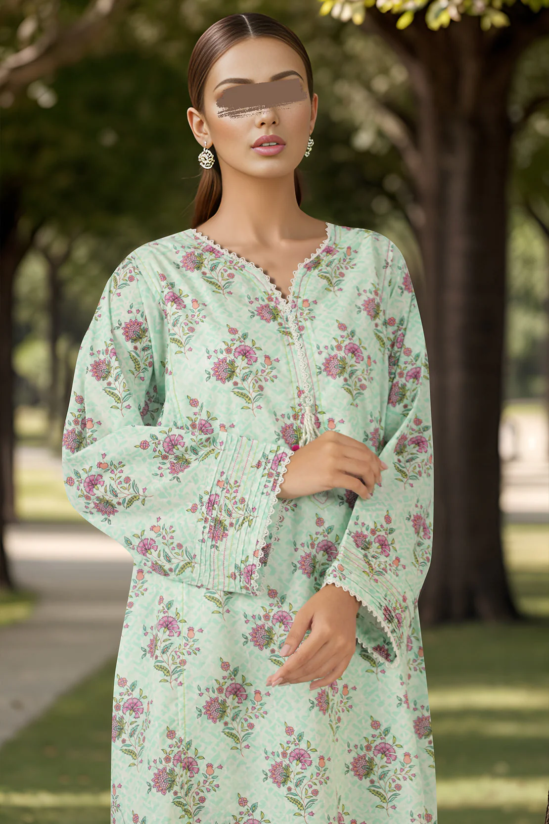Printed Lawn Stitched 2 Piece (Shirt/Trouser) - Image 2