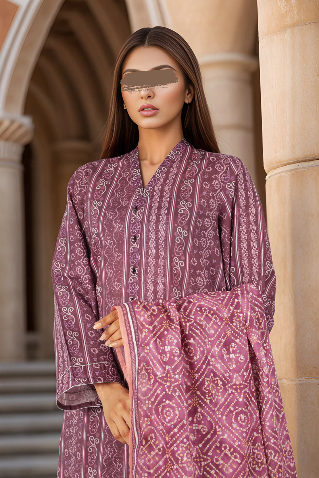 Printed Lawn Stitched 2 Piece (Shirt/Trouser) - Image 2