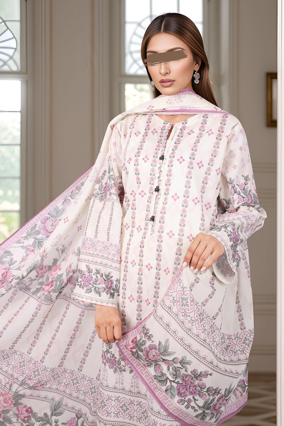Printed Lawn Stitched 2 Piece (Shirt/Trouser) - Image 2