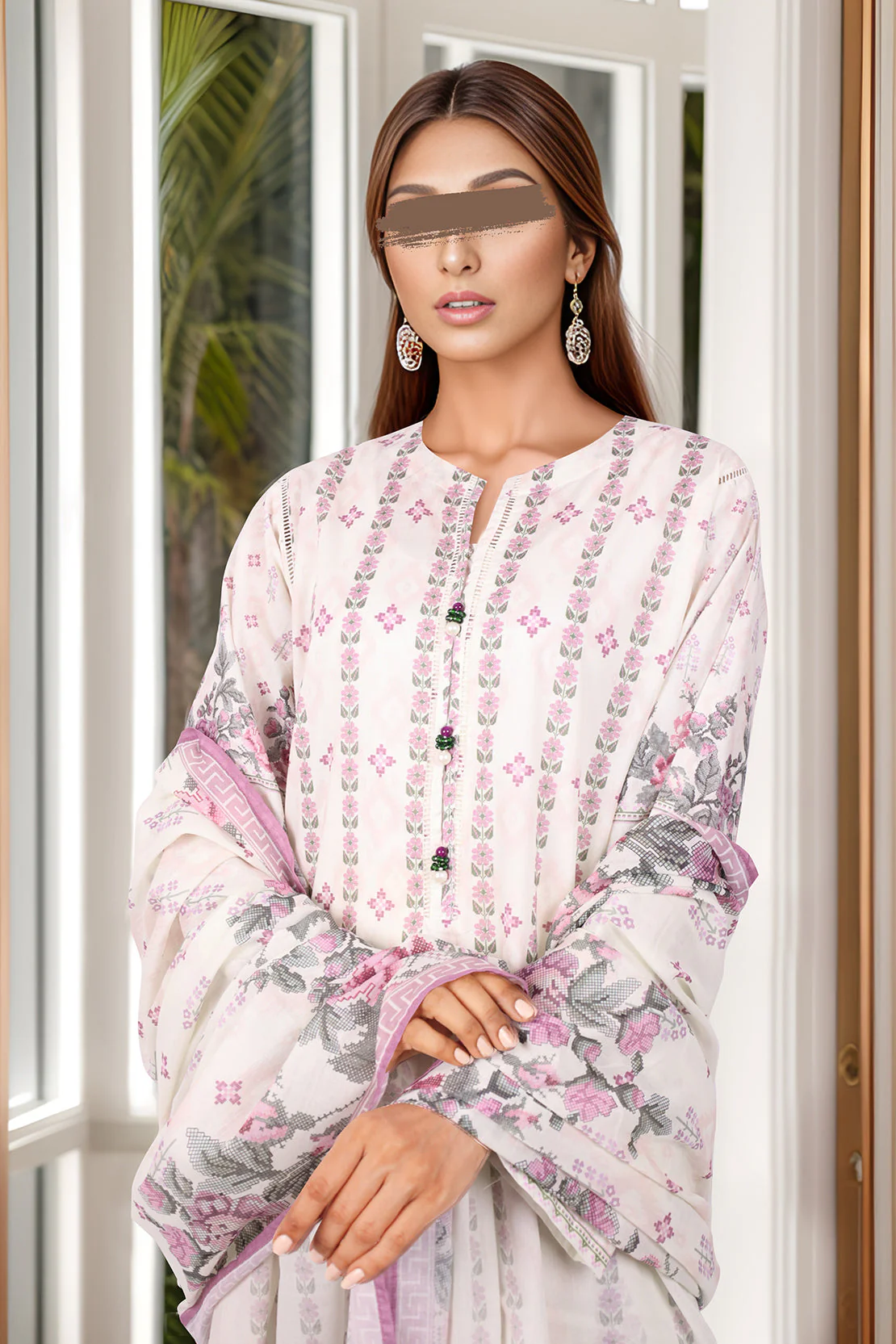 Printed Lawn Stitched 2 Piece (Shirt/Trouser) - Image 3