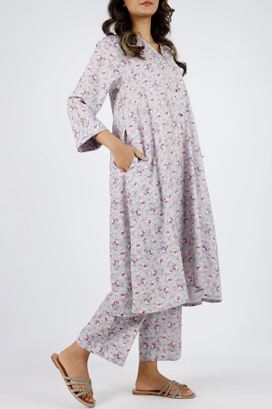 Printed Lawn Stitched 2 Piece (Shirt/Trouser) - Image 2