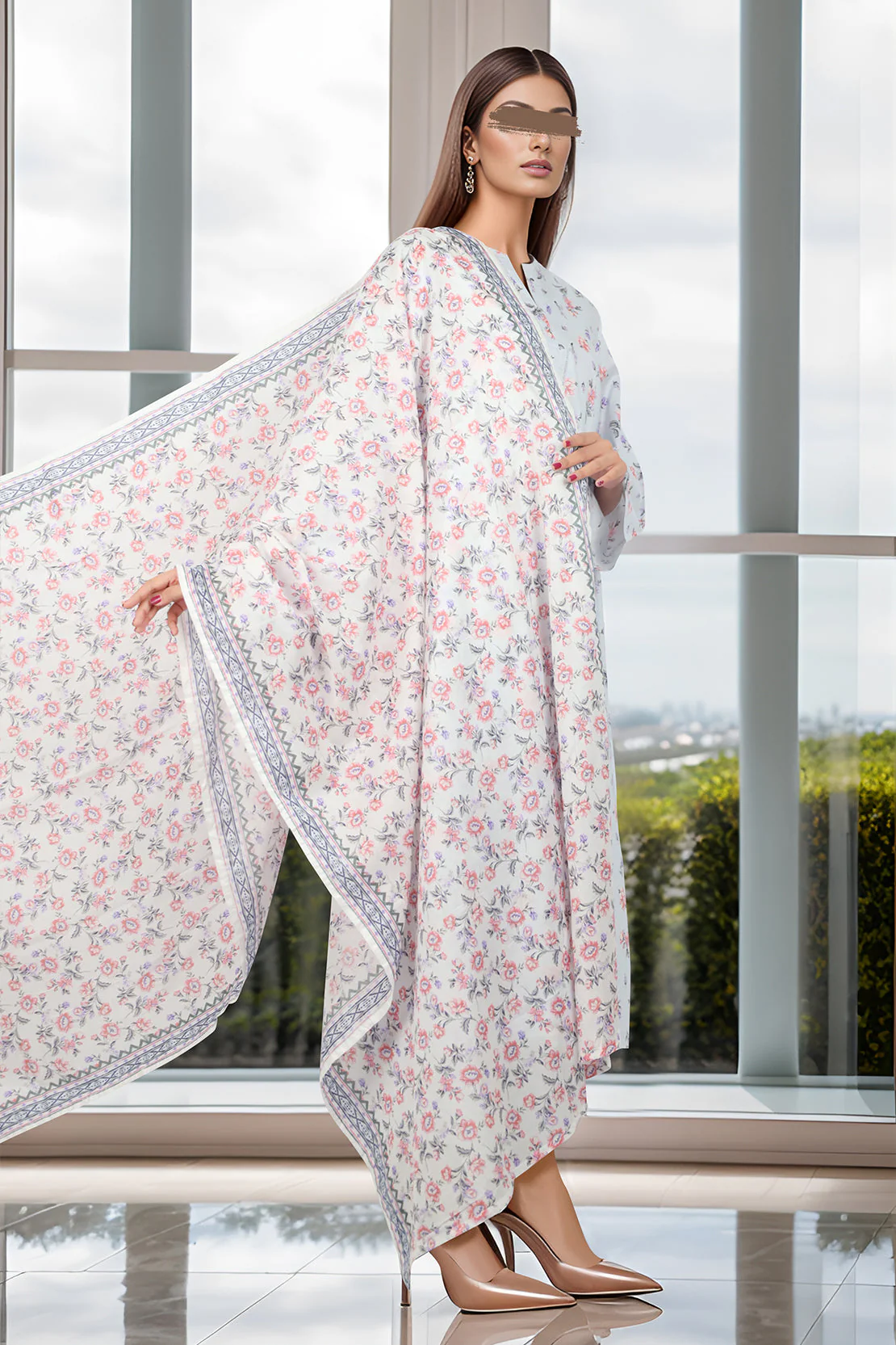 Printed Lawn Stitched 2 Piece (Shirt/Trouser) - Image 2