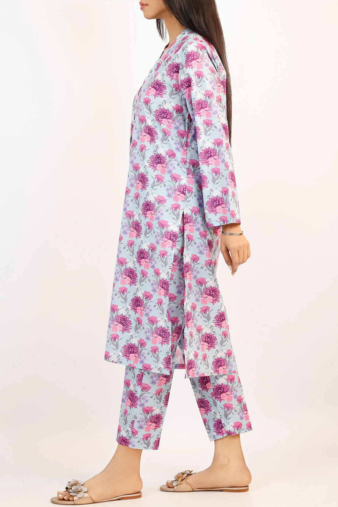Printed Lawn Stitched 2 Piece (Shirt/Trouser) - Image 3