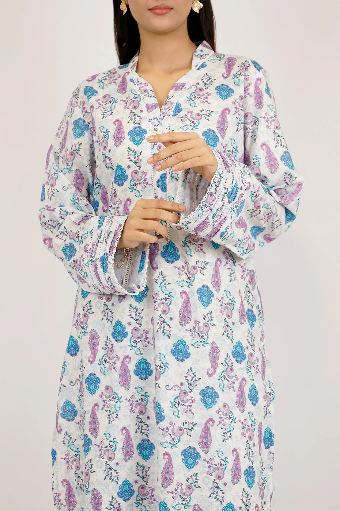 Printed Lawn Stitched 2 Piece (Shirt/Trouser) - Image 3