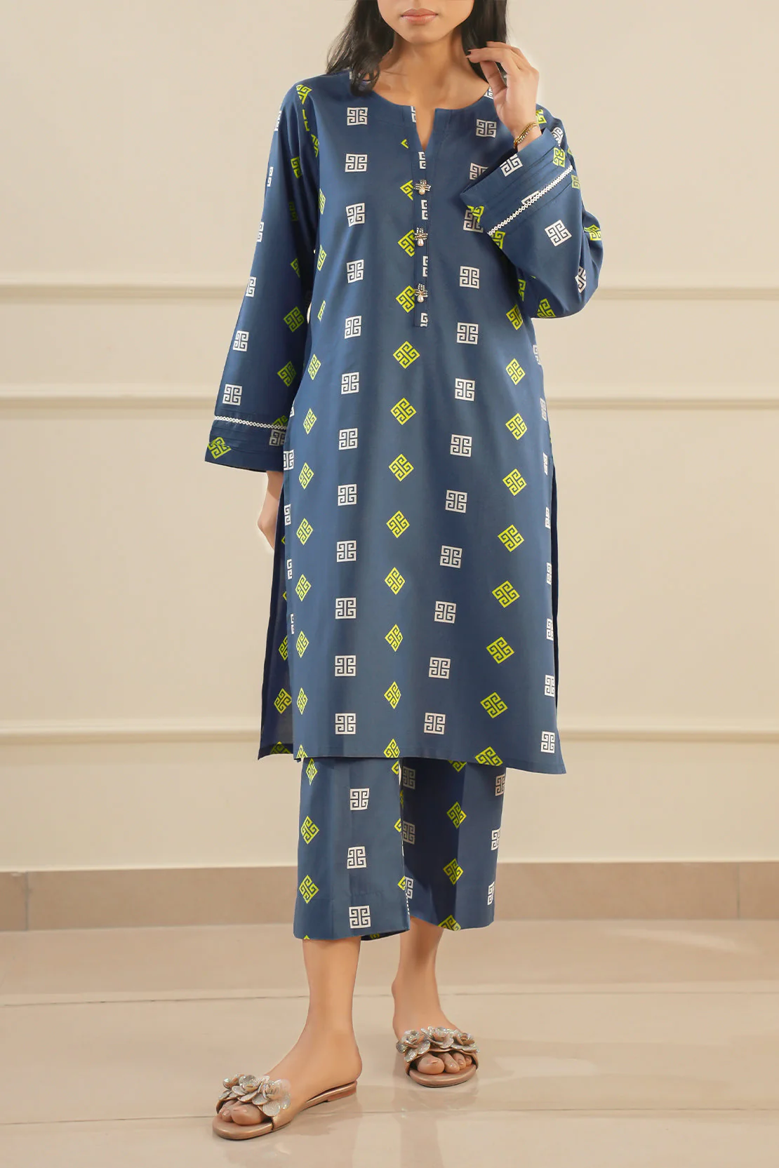 Printed Lawn Stitched 2 Piece (Shirt/Trouser) - Image 4
