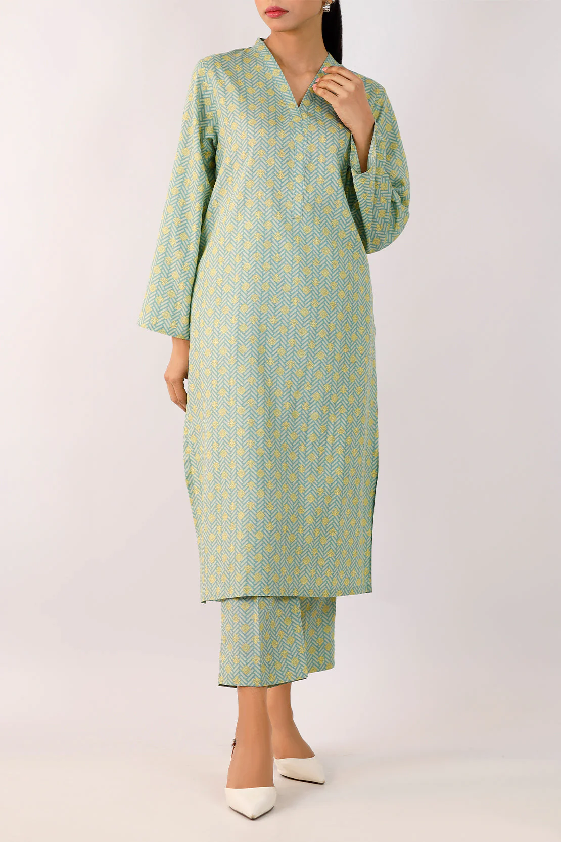 Printed Lawn Stitched 2 Piece (Shirt/Trouser) - Image 2