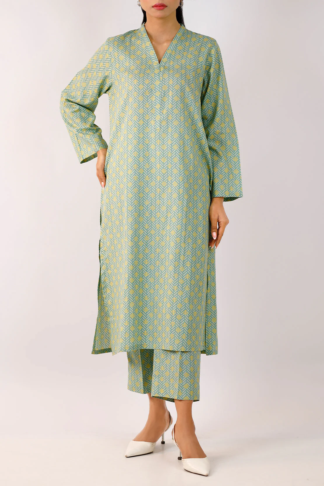 Printed Lawn Stitched 2 Piece (Shirt/Trouser) - Image 3