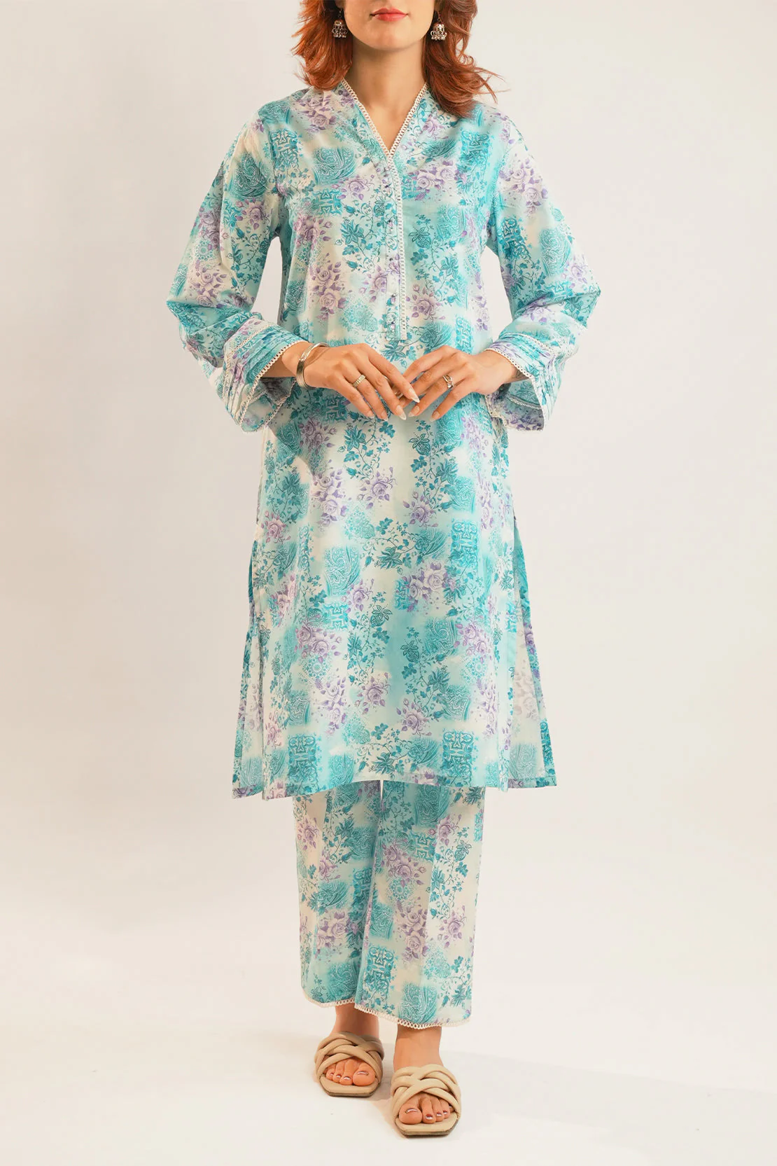 Printed Lawn Stitched 2 Piece (Shirt/Trouser)