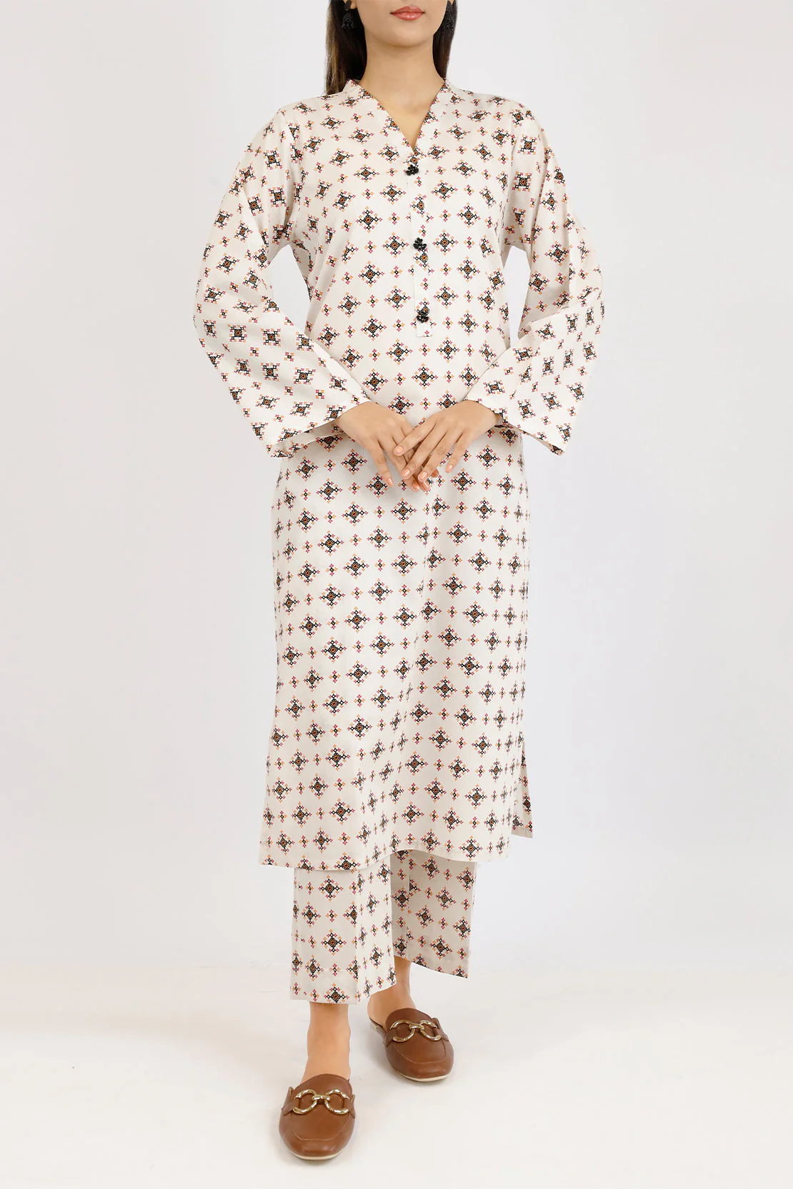Printed Lawn Stitched 2 Piece (Shirt/Trouser) - Image 2