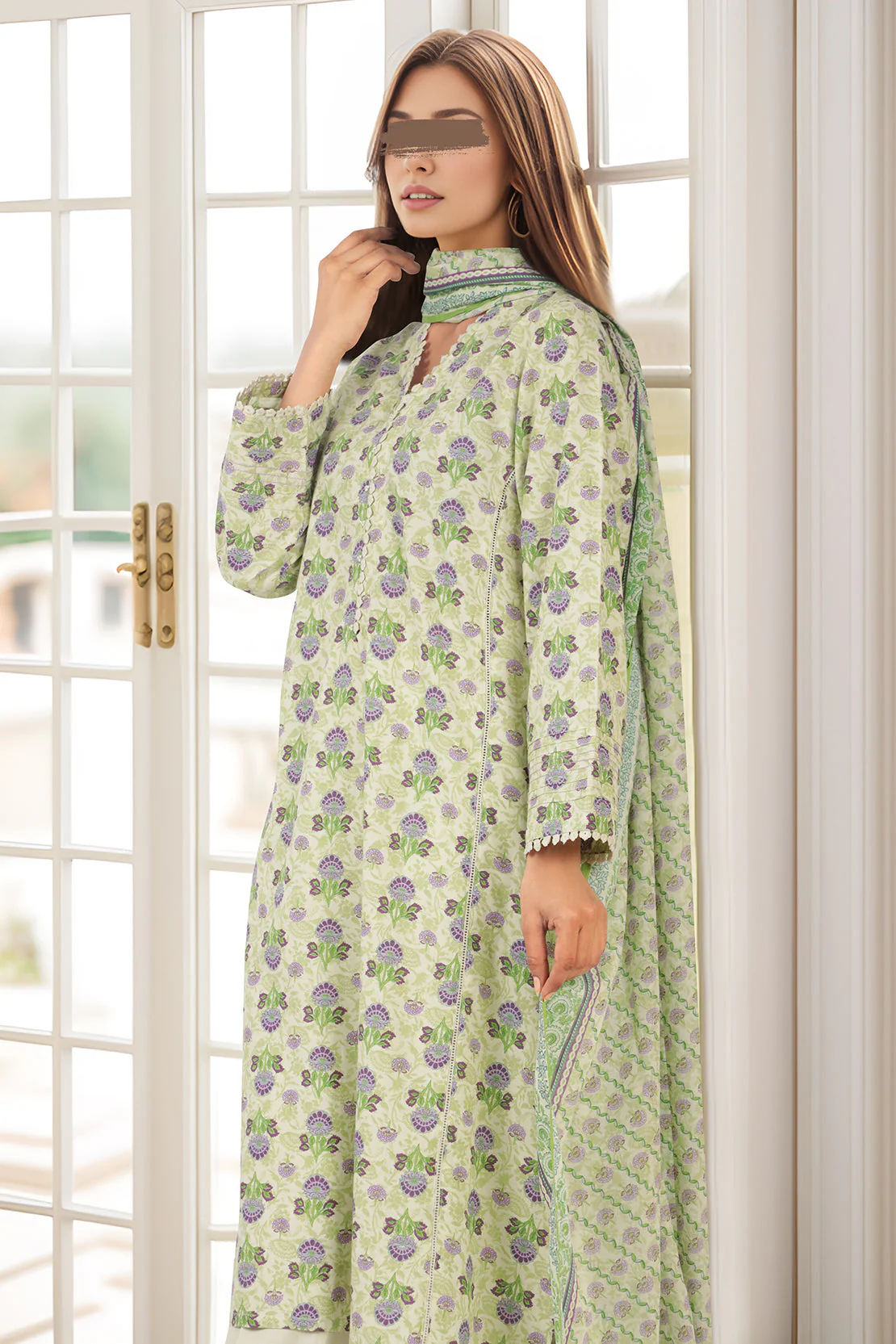 Printed Lawn Stitched 2 Piece (Shirt/Trouser) - Image 3