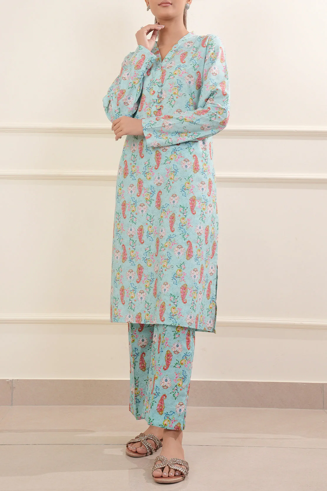 Printed Lawn Stitched 2 Piece (Shirt/Trouser) - Image 2
