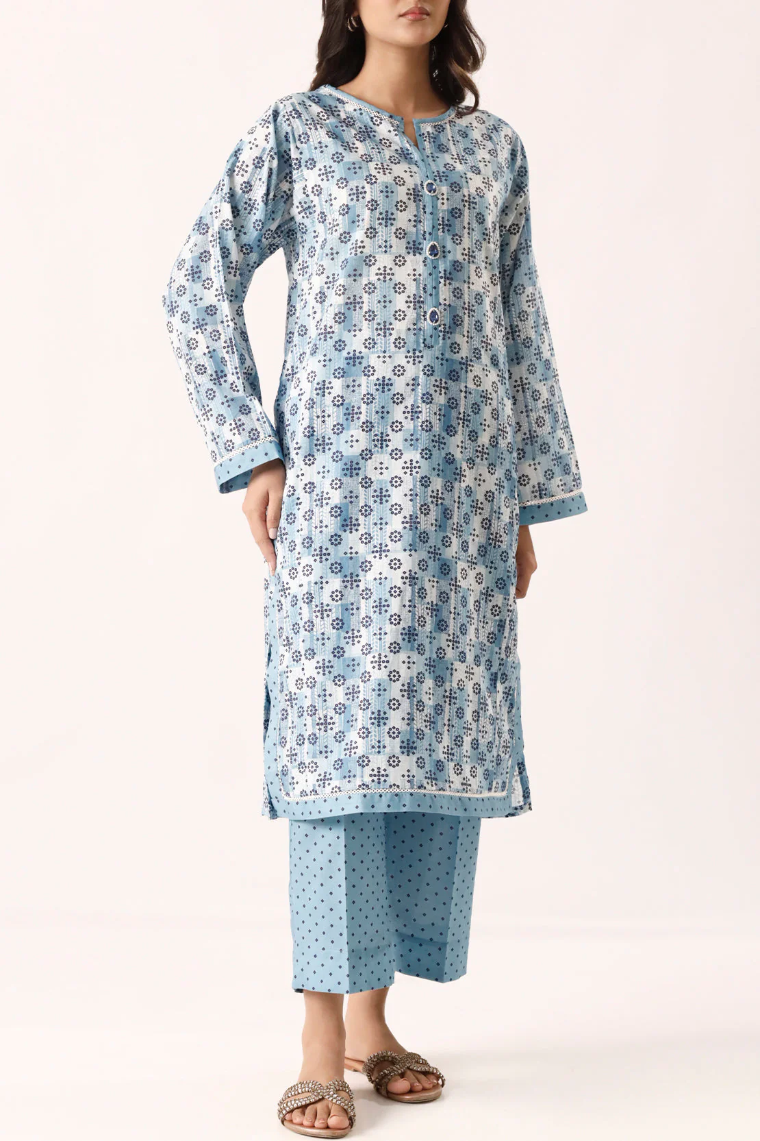 Printed Lawn Stitched 2 Piece (Shirt/Trouser) - Image 3