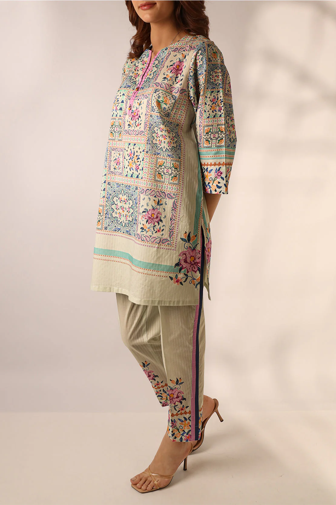 Printed Lawn Stitched 2 Piece (Shirt/Trouser) - Image 2