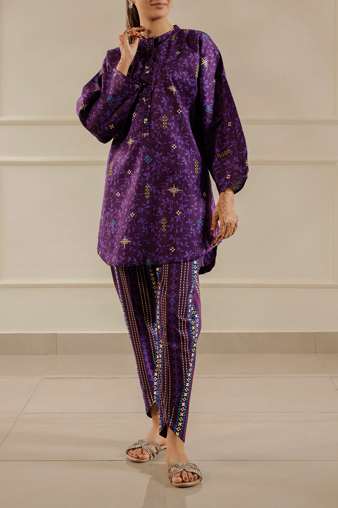 Printed Lawn Stitched 2 Piece (Shirt/Trouser) - Image 3