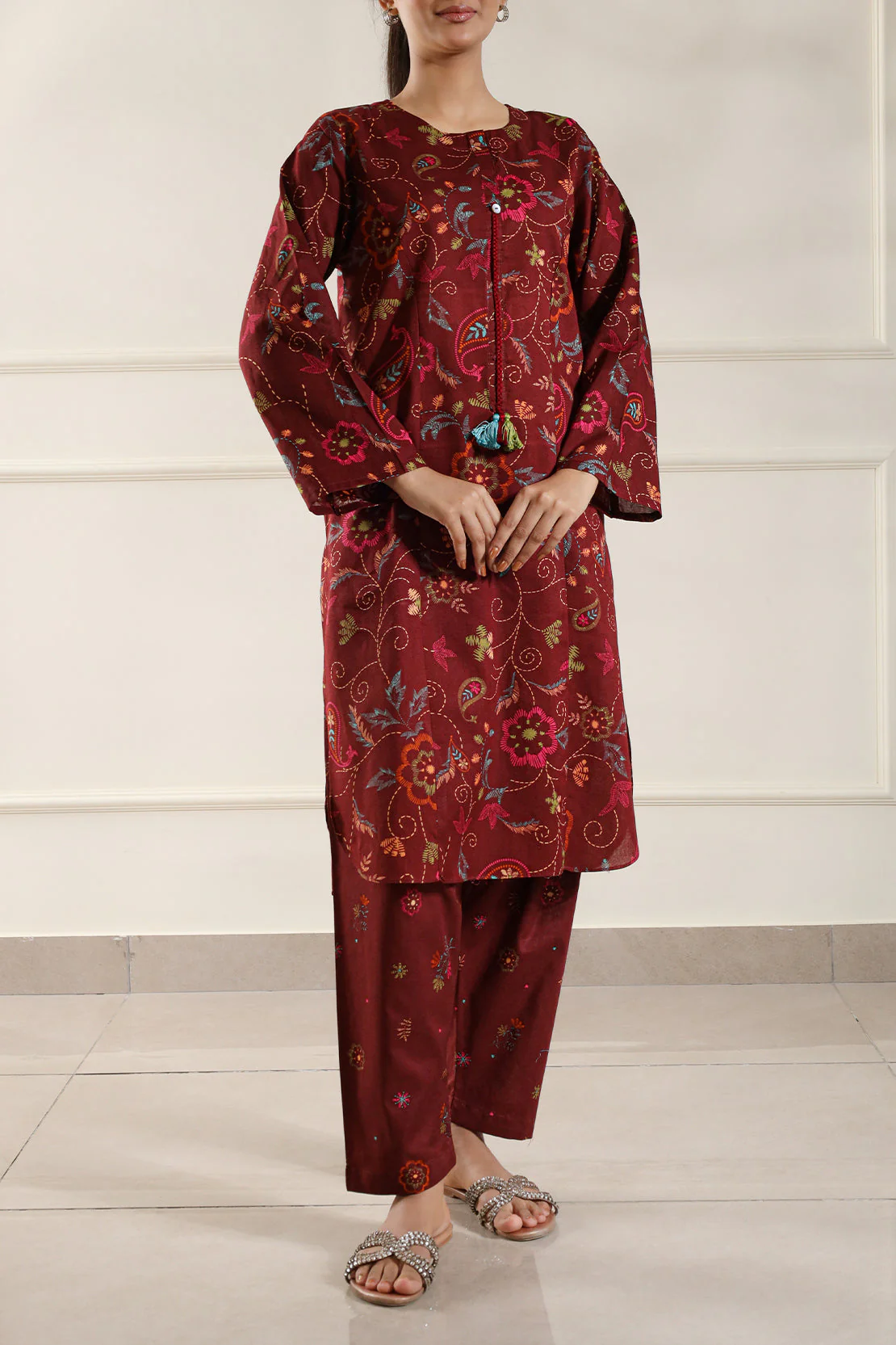 Printed Lawn Stitched 2 Piece (Shirt/Trouser) - Image 2