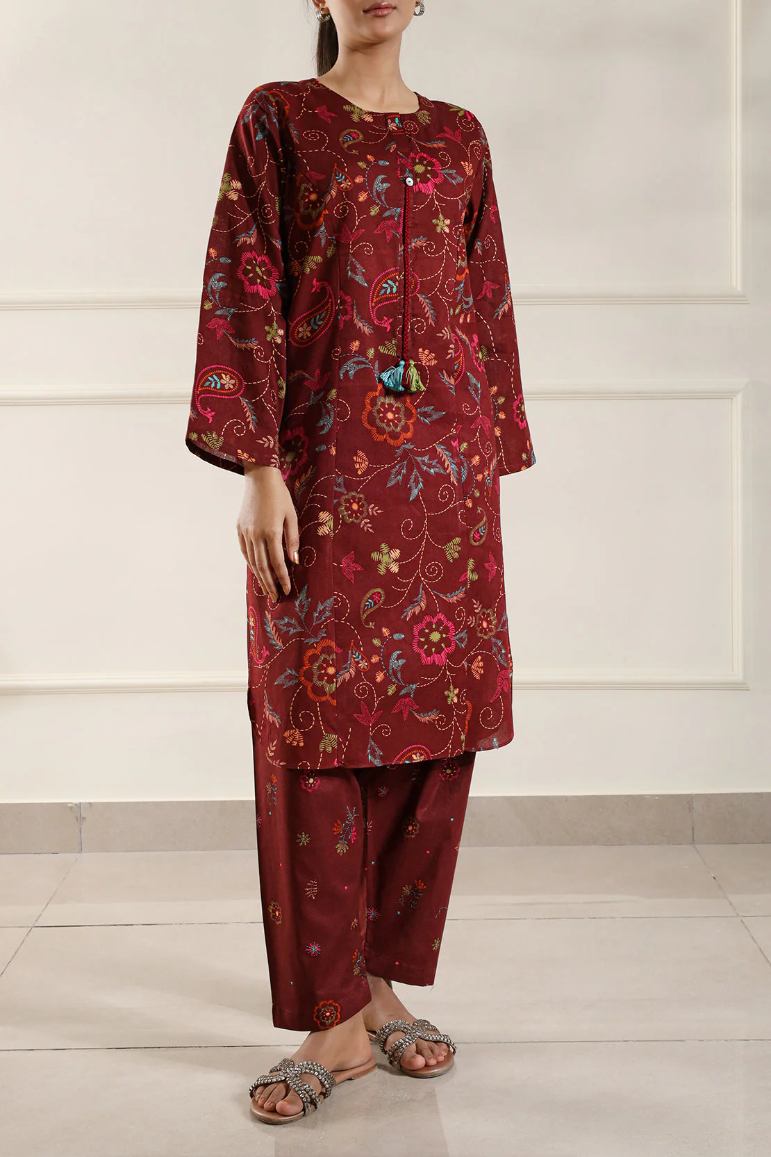 Printed Lawn Stitched 2 Piece (Shirt/Trouser) - Image 4