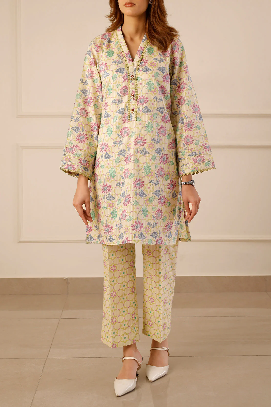 Printed Lawn Stitched 2 Piece (Shirt/Trouser) - Image 2