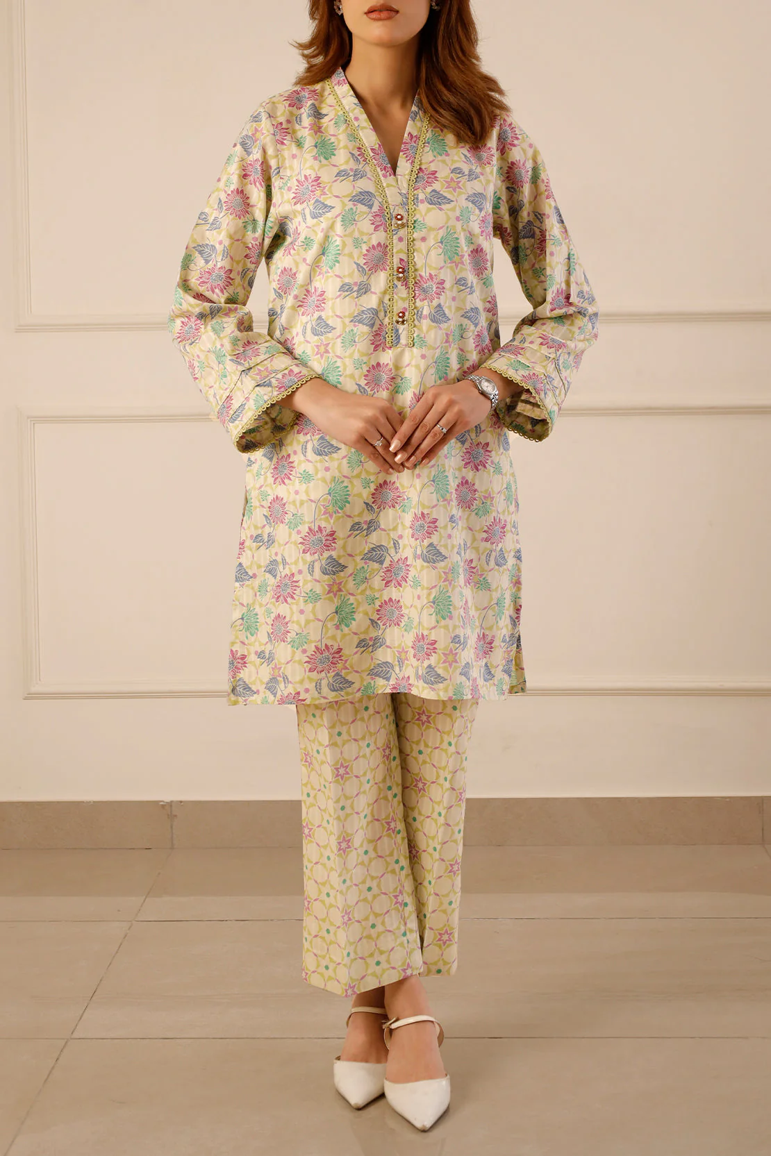 Printed Lawn Stitched 2 Piece (Shirt/Trouser) - Image 3