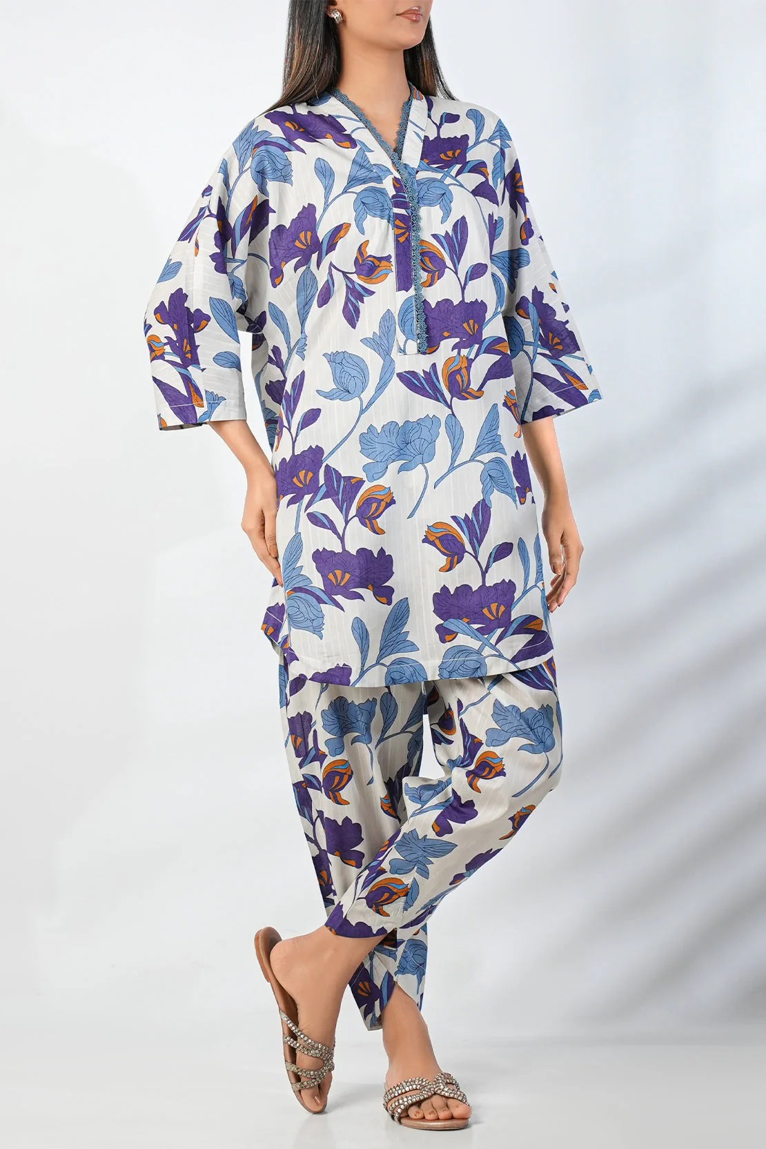 Printed Lawn Stitched 2 Piece (Shirt/Trouser) - Image 3