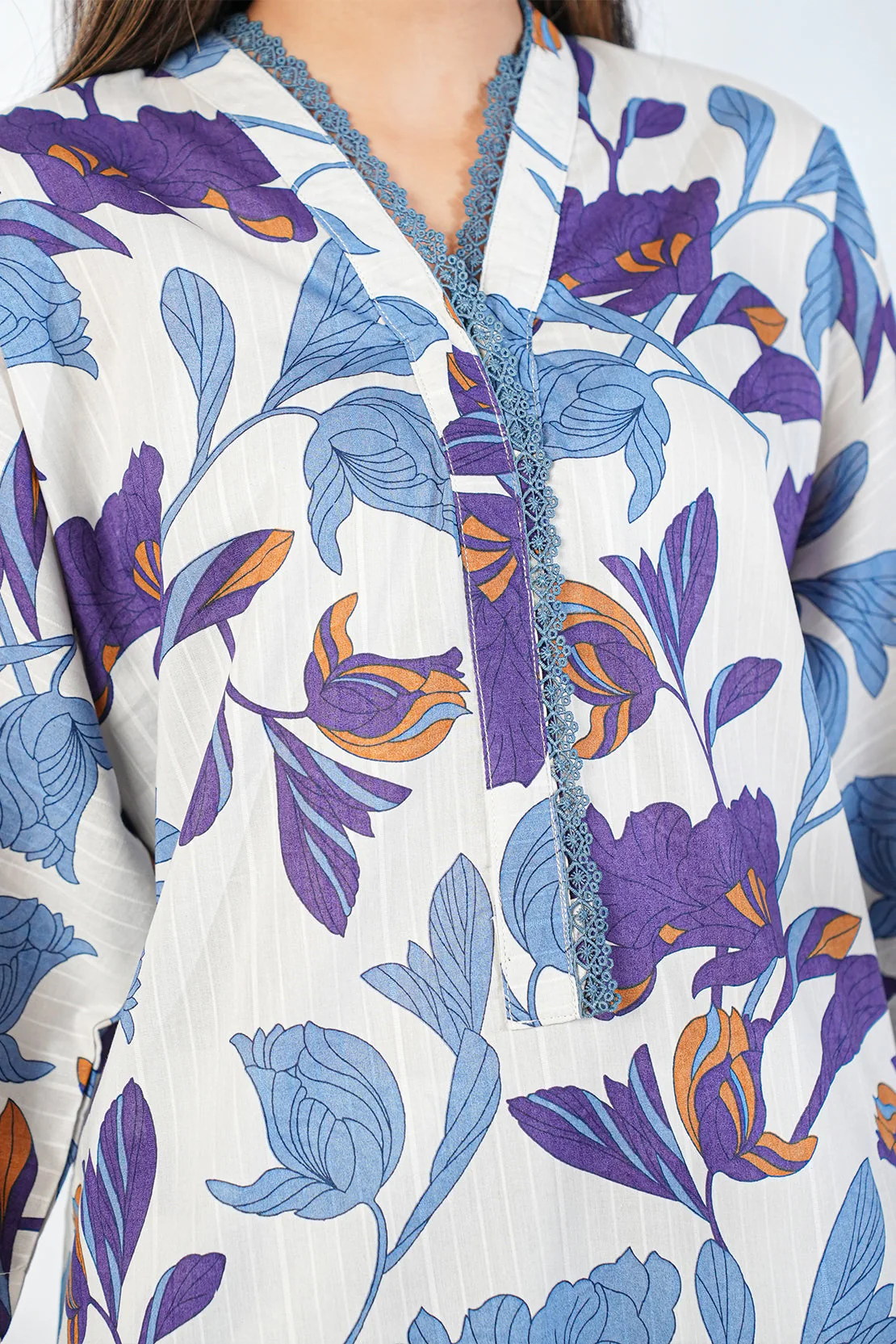 Printed Lawn Stitched 2 Piece (Shirt/Trouser) - Image 8