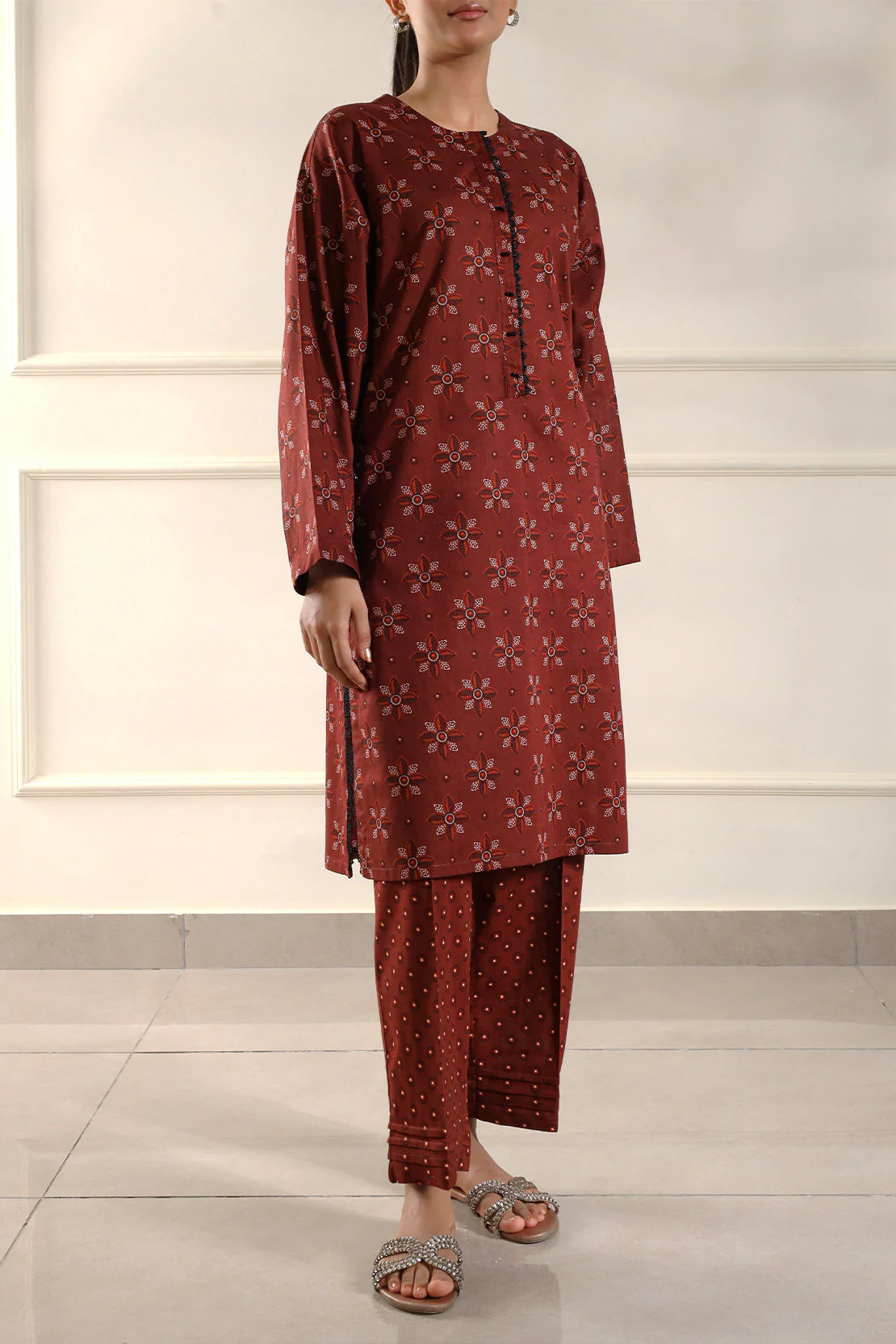 Printed Lawn Stitched 2 Piece (Shirt/Trouser) - Image 2