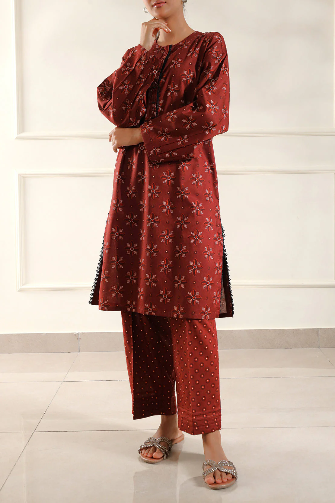 Printed Lawn Stitched 2 Piece (Shirt/Trouser) - Image 4