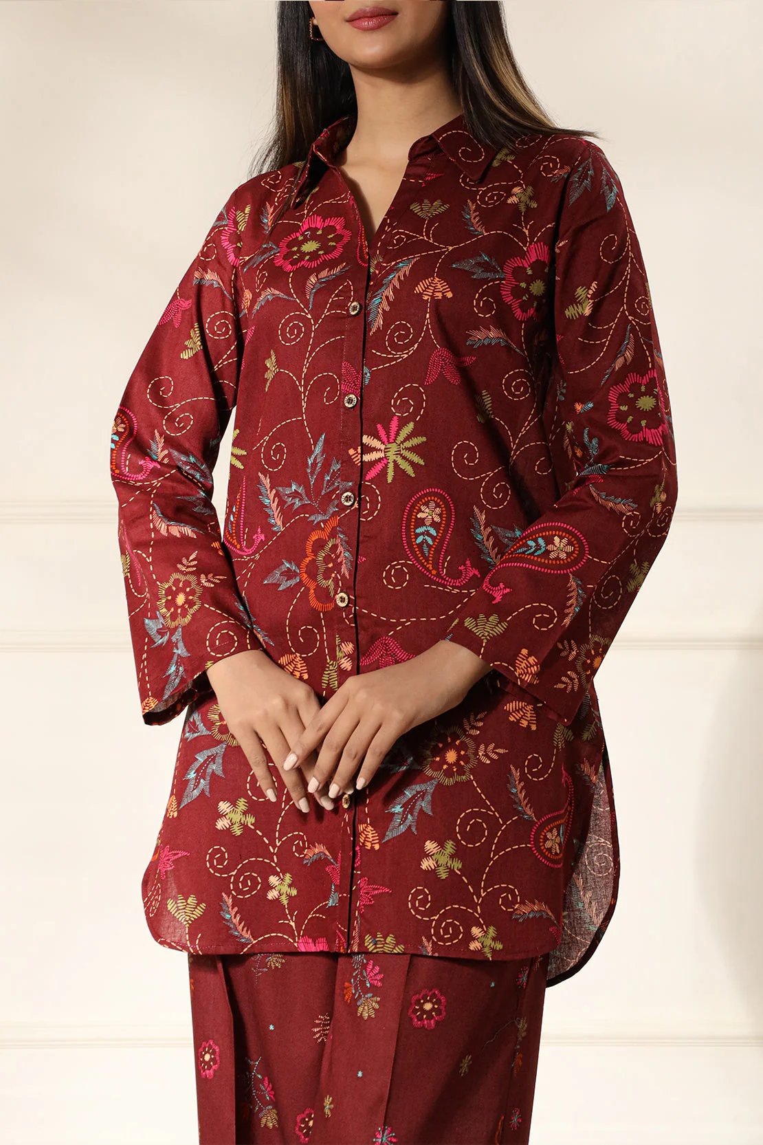 Printed Lawn Stitched 2 Piece (Shirt/Trouser) - Image 4