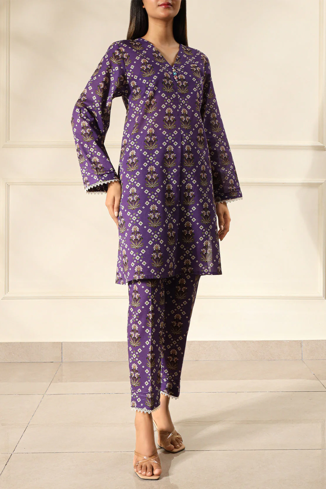 Printed Lawn Stitched 2 Piece (Shirt/Trouser) - Image 3