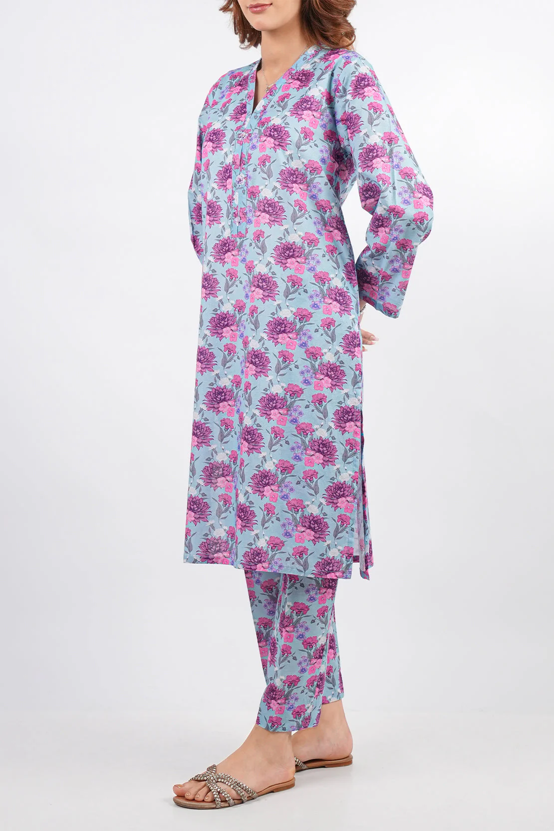 Printed Lawn Stitched 2 Piece (Shirt/Trouser) - Image 2